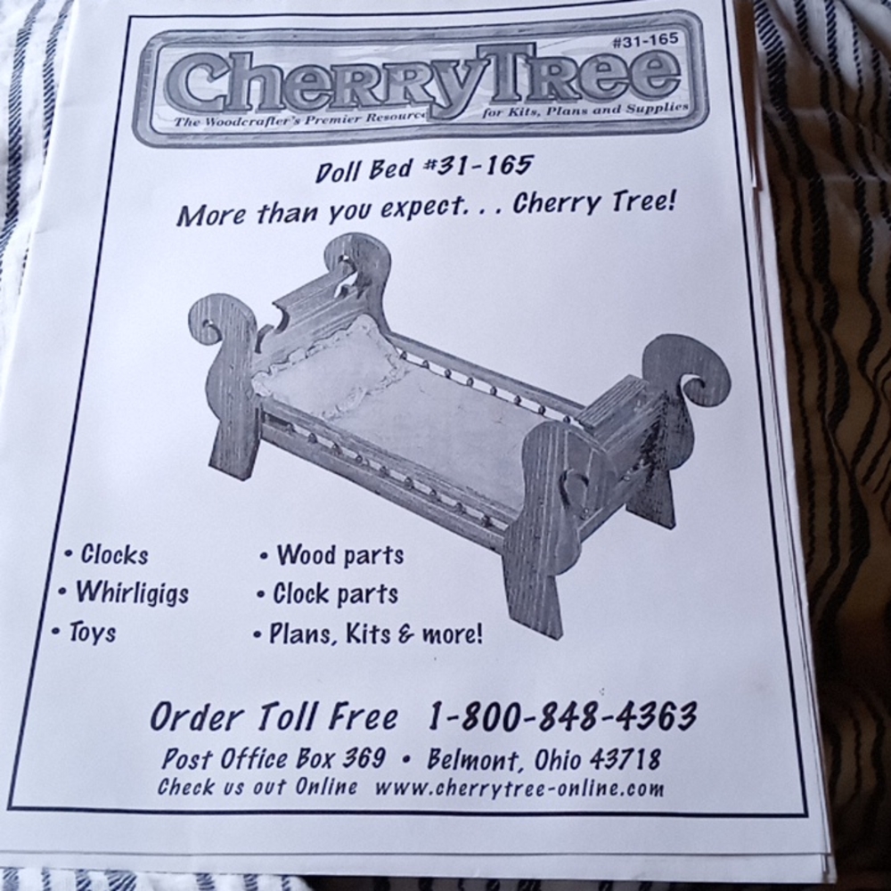 Doll Bed, new plan, by cherry tree.